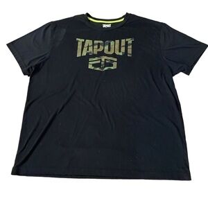 Tapout Shirt Mens Crew Neck Sz XL Black Camo Fight Fighting Fighter Graphic Tee